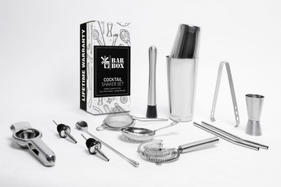 bar box Stainless Steel Bar Set Premium Mixology Tools Kit 14 - Piece Bar Set(Stainless Steel)