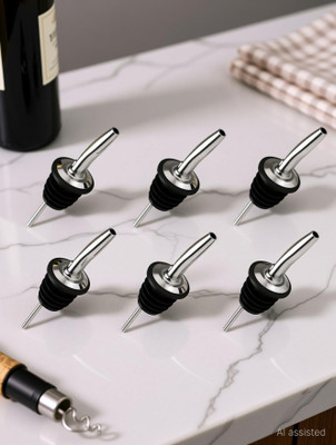 Dynore Dynore Stainless Steel 6 Pcs Wine Pourers/ Pour Spouts 6 - Piece Bar Set(Stainless Steel)
