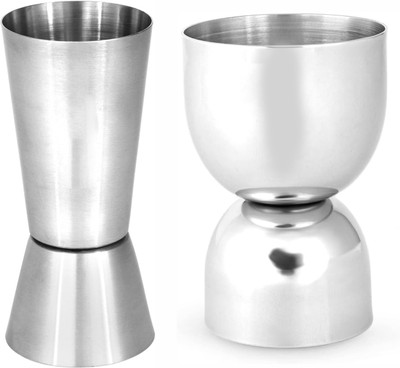 Onbicle Peg Measure 30/60 ml Stainless Steel 2 Shape Cocktail Jigger 2 - Piece Bar Set(Stainless Steel)