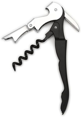 BARDECOR Wine Bottle Corkscrew, Beer Cap Opener With Black Plastic Handle CORK SCREW Bottle Opener(Pack of 1)
