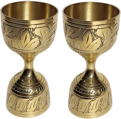 A & H ENTERPRISES 30 x 60 ML Brass Peg Measure Liquor Drinks Measurement Floral - Set of 2 Piece 2 - Piece Bar Set(Brass)