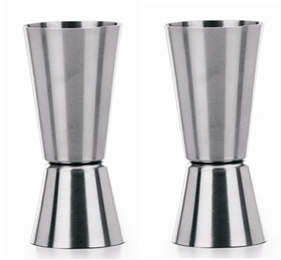Dynore Dynore Stainless Steel Tall Peg Measure 30/60 ml- Set of 2 2 - Piece Bar Set(Stainless Steel)