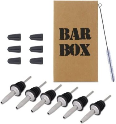 bar box Bar Box Stainless Steel Wine Liquor Bottle Pour Dispenser 6 - Piece Bar Set(Stainless Steel)