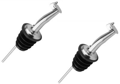 Dynore 2 Pcs Pourer/Spouts SS Flip Clip 2 - Piece Bar Set(Stainless Steel)