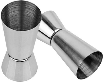 NEEVAR Double Side Peg Measure & Cocktail Shaker Drink Measuring Bar Tool Jigger 30/60ML Decanter 2 - Piece Bar Set(Stainless Steel)
