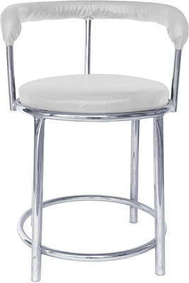 ACTIVA 173 Bar Stool with Cushion Seat For Cafe/Home| Chrome Steel Frame Dining Chair| Metal Bar Stool(Finish Color - White, Pre-assembled)