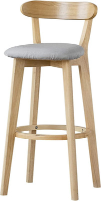PAUL SONS Wooden Bar Stools with Cotton Linen Cushion Detachable Washable Seat (PACK OF 1) Solid Wood Bar Chair(Finish Color - WOODEN BAR CHAIR 1, Pre-assembled)
