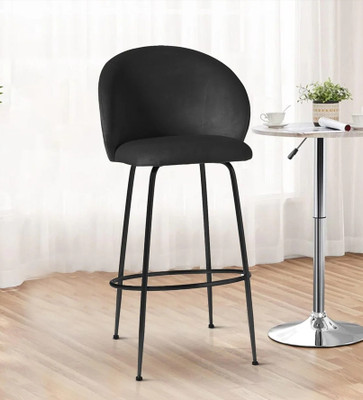 Radha Impex Stylish Midnight Luxe Bar Chair – Where Elegance Meets Comfort Solid Wood Bar Chair(Finish Color - Black, DIY(Do-It-Yourself))