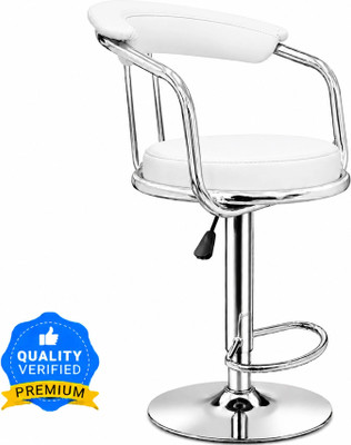 neo chair Classic Orange Revolving | Kitchen | Café | Stores | Leatherette Metal Bar Stool(Finish Color - White, DIY(Do-It-Yourself))