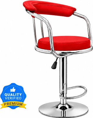 neo chair Classic Orange Revolving | Kitchen | Café | Stores | Leatherette Metal Bar Stool(Finish Color - Red, DIY(Do-It-Yourself))
