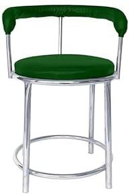 RW REST WELL 173 Bar Stool with Cushion Seat For Cafe/Home| Chrome Steel Dining Chair| Metal Bar Chair(Finish Color - Green, Pre-assembled)