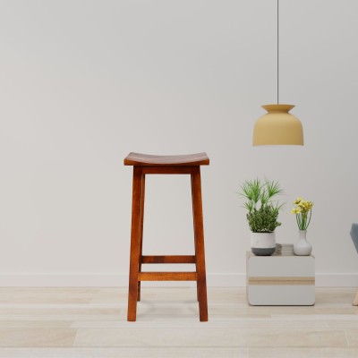 Woody Furniture Wooden Bar Stool | Long Bar Stool| Sheesham Wood Solid Wood Bar Stool(Finish Color - Honey Finish, Pre-assembled)