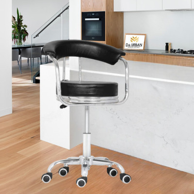 Da URBAN Classic Revolving Kids Chair |With Adjustable Height & Wheels Leatherette Bar Stool(Finish Color - Black, DIY(Do-It-Yourself))