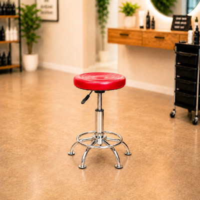 Vistro Height Adjustable Bar Stool Chair with Swivel | (Assorted Colors) Revolving Foam Bar Stool(Finish Color - RED, Pre-assembled)