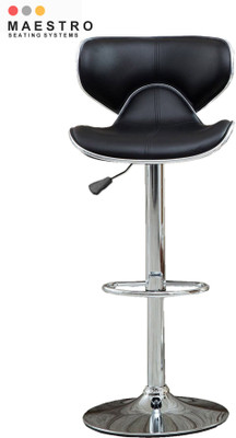 trust Horse Bar Stool Chair Height Adjustable 360° Swivel For Kitchen Café bar (Black) Leatherette Bar Stool(Finish Color - Silver, DIY(Do-It-Yourself))