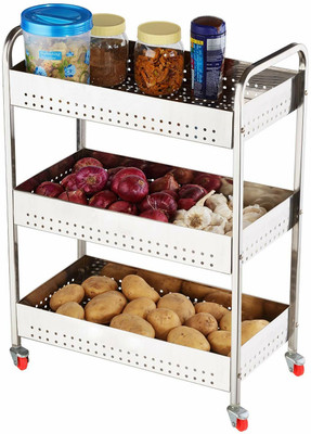 SHREE Metal Bar Trolley(Finish Color - SILVER, DIY(Do-It-Yourself)) deal from flipkart