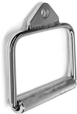 HOUSE OF COMMON Cable Cross D Handle Ground Pulley Handle Gym Machine Multi-training Bar Chin-up Bar(Silver, Black)