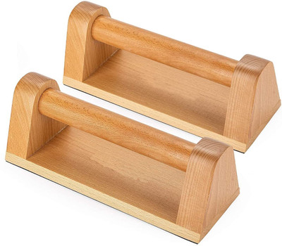 hkutotech 2 PCS Wood Pushup Bars Non-Slip Base Exercise Home Workout Equipment Push-up Bar