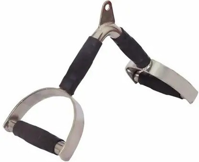 INDFITNESS Double D Handle V-Shape Cable Attachment | Seated Row | Multi Gym Grip Multi-training Bar(Silver)