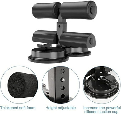 MAITRI ENTERPRISE Double Suction Cup Aid-Accessories Belly Leg Abdominal Training Sit-up Bar M13 Sit-up Bar(Black)