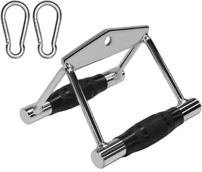 CityBastion Grip D Handle with 2 safety hooks Cable Machine Attachment. Multi-training Bar Pull-up Bar