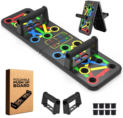 BeeBuddies 15 in 1 Push up board, push up stand, pushup board for men (Black) Push-up Bar