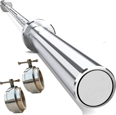 YMD 3 Feet Olympic Barbell Bearing Rod 50mm Outer Dia with Screw Type Iron Lock Weight Lifting Bar