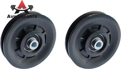 Aviva Sports Machine 4inch.Pulley Wheel 2 pcs Double Bearing Black Replace For Gym Machine Multi-training Bar(Black)