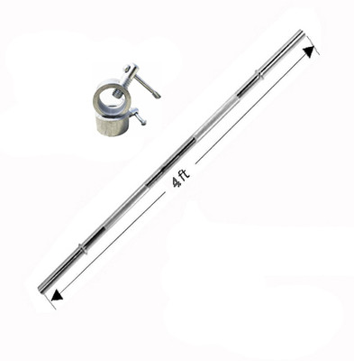 L'AVENIR Fitness 4ft. Straight ROD (20mm) with ROD LOCKS - Weight Lifting Bar Weight Lifting Bar