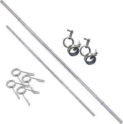 YMD 4 feet + 5 Feet Solid 28 mm Thickness Barbell Standard Straight Bar with 8 Lock Weight Lifting Bar