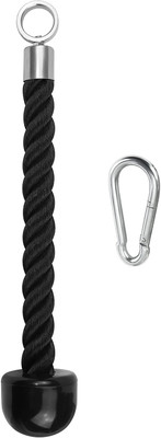 Black Mountain Imported Heavy Duty Single Grip Tricep Rope Gym Accessories Cable Attachments Multi-training Bar(Black)