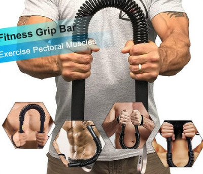 Entebbe Power Twister spring Bar Multi-training Bar exerciser for body muscles Multi-training Bar(Black)