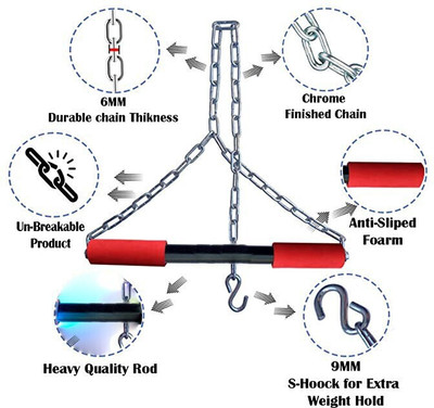 SIXTEEN Chain Hanging Rod/Pull-up/Chin-up Bar - Ideal for Workout and Height Increase Chin-up Bar(Multicolor)