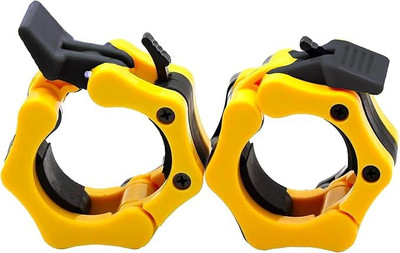 ABSSports Barbell Lock Bar Collars Clamps olympic Multi-training Bar(Yellow)