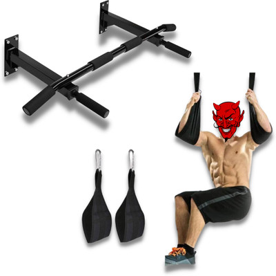 FIRE FITNESS Wall Mounting Chin Up Bar with ab strap for home gym dips Pull-up Bar