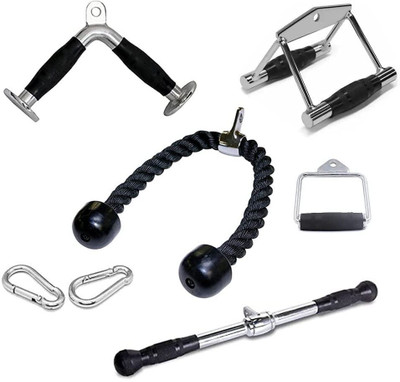 Sara store Triceps Rope, Straight Lat Bar, V Handle, Seated Rowing Handle, S-Lock Triceps Bar