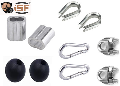 ISF Heavy Duty Stainless Steel Gym Wire Rope Lock Sett Multi-training Bar(Black)