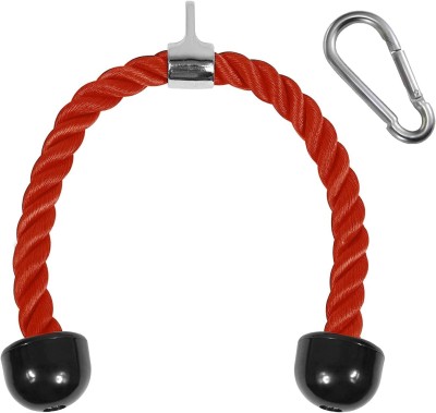 YMD Tricep Rope Cable Attachment,Pull Down Rope with Carabiner Triceps Bar(Red)