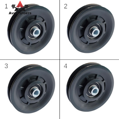 Aviva Sports Machine 4inch.Pulley Wheel 4 pcs Double Bearing Black Replace For Gym Machine Multi-training Bar(Black)