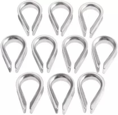 FSENTERPRISES Gym Machine Machine Wire Cable Rope-Thimble(Eye Lock) 4pcs Multi-training Bar(Silver)