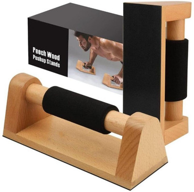 hkutotech Wooden Pushup Bars Non-Slip Base Exercise Home Workout Equipment Push-up Bar
