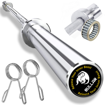 BULLAR Olympic barbell rod 7 Ft 20 kg powerlifting and weight lifting with spring locks Weight Lifting Bar