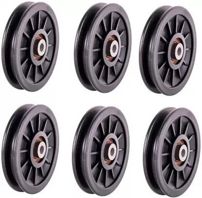 Etahmart ® 6 pcs Bearing Pulley Wheel Replace For Gym Equipment Part. Weight Lifting Bar(Black)