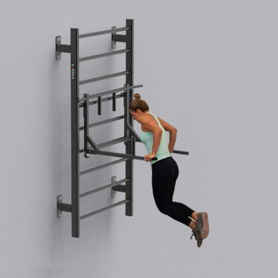 Sthenos Multi Purpose Bar Wall Mounted Ladder & Bar for Yoga Physiotherapists Multi-training Bar(Black)