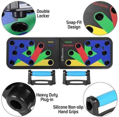 LIVOX Fitness Push Up Board with Color-Coded Body Building Stand Board System Push-up Bar(Multicolor)