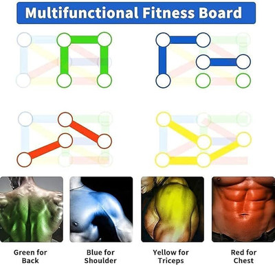 FITFIX 15-in-1 Foldable ABS Pushup Board for Men, Pushup Bar & Stand, Chest Workout Multi-training Bar(Black)