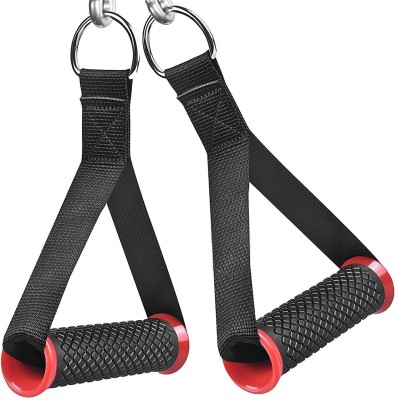 Active Sports & Fitness Arena 2 Pcs Gym Exercise Handle Cable Machine Attachment Handle Resistance Band Handle Multi-training Bar(Black, Red)