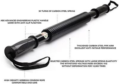 Kyaliwajjala Power Twister Exerciser spring multi training bar arm builder Multi-training Bar(Black)