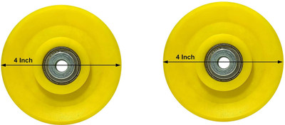 HOC Exercise Machine Attachments Gym Pulley 4-inch (Yellow) - Pack of of 2 Multi-training Bar