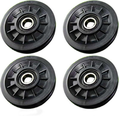 Etahmart ® Machine Pulley Wheel 4 pcs Bearing Black Replace For Gym Machine cable Part Weight Lifting Bar(Black)